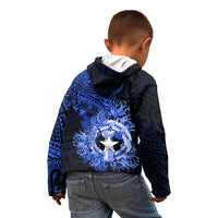 Northern Mariana Islands Ylang-ylang Mwarmwar Kid Hoodie Polynesian Blue Style LT9 - Polynesian Pride