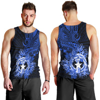 Northern Mariana Islands Ylang-ylang Mwarmwar Men Tank Top Polynesian Blue Style LT9 - Polynesian Pride