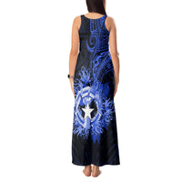 Northern Mariana Islands Ylang-ylang Mwarmwar Tank Maxi Dress Polynesian Blue Style LT9 - Polynesian Pride