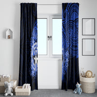 Northern Mariana Islands Ylang-ylang Mwarmwar Window Curtain Polynesian Blue Style