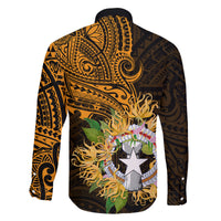 Northern Mariana Islands Ylang-ylang Mwarmwar Family Matching Summer Maxi Dress and Hawaiian Shirt Polynesian Gold Style LT9 - Polynesian Pride