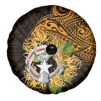 Northern Mariana Islands Ylang-ylang Mwarmwar Spare Tire Cover Polynesian Gold Style