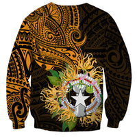 Northern Mariana Islands Ylang-ylang Mwarmwar Sweatshirt Polynesian Gold Style LT9 - Polynesian Pride