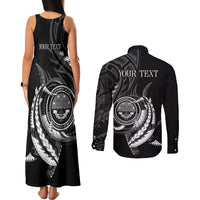 Personalised FSM Culture Day Couples Matching Tank Maxi Dress and Long Sleeve Button Shirt Hammerhead Shark Tribal 2024 LT9 - Polynesian Pride