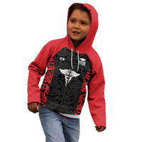 New Zealand Nurse RN 2026 Personalised Kid Hoodie Red Maori Pattern Cultural Pride