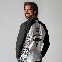 New Zealand Nurse RN 2026 Personalised Long Sleeve Polo Shirt White Maori Pattern Cultural Pride