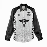 New Zealand Nurse RN 2026 Personalised Women Casual Shirt White Maori Pattern Cultural Pride