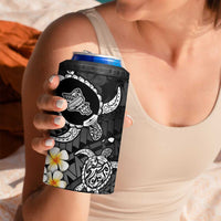 Hawaii Oahu Islands Pacific Plumeria 4 in 1 Can Cooler Tumbler White Polynesian Tattoo