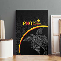 Papua New Guinea 50th Independence Day Canvas Wall Art Simple Oro Tapa Pattern - Polynesian Pride