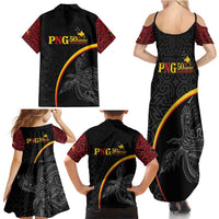 Papua New Guinea 50th Independence Day Family Matching Summer Maxi Dress and Hawaiian Shirt Simple Oro Tapa Pattern - Polynesian Pride
