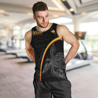 Papua New Guinea 50th Independence Day Men Tank Top Simple Oro Tapa Pattern - Polynesian Pride
