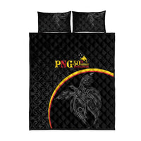 Papua New Guinea 50th Independence Day Quilt Bed Set Simple Oro Tapa Pattern - Polynesian Pride
