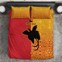 Papua New Guinea Oro Tapa Personalised Bedding Set Simple Bird of Paradise Style - Polynesian Pride