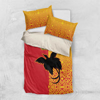 Papua New Guinea Oro Tapa Personalised Bedding Set Simple Bird of Paradise Style - Polynesian Pride