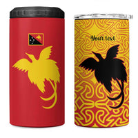 Papua New Guinea Oro Tapa Personalised 4 in 1 Can Cooler Tumbler Simple Bird of Paradise Style - Polynesian Pride