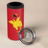 Papua New Guinea Oro Tapa Personalised 4 in 1 Can Cooler Tumbler Simple Bird of Paradise Style - Polynesian Pride