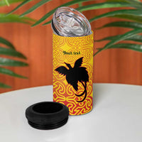 Papua New Guinea Oro Tapa Personalised 4 in 1 Can Cooler Tumbler Simple Bird of Paradise Style - Polynesian Pride