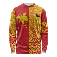 Papua New Guinea Oro Tapa Personalised Long Sleeve Shirt Simple Bird of Paradise Style - Polynesian Pride