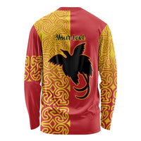 Papua New Guinea Oro Tapa Personalised Long Sleeve Shirt Simple Bird of Paradise Style - Polynesian Pride