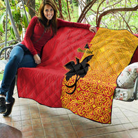 Papua New Guinea Oro Tapa Personalised Quilt Simple Bird of Paradise Style - Polynesian Pride