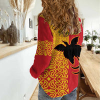 Papua New Guinea Oro Tapa Personalised Women Casual Shirt Simple Bird of Paradise Style - Polynesian Pride