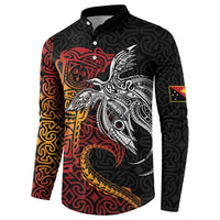 Papua New Guinea Sepik Personalised Button Sweatshirt PNG Bird of Paradise Tattoo - Polynesian Pride
