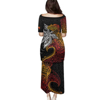 Papua New Guinea Sepik Personalised Family Matching Puletasi and Hawaiian Shirt PNG Bird of Paradise Tattoo - Polynesian Pride