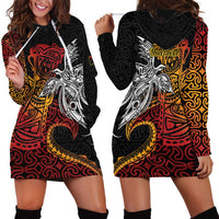 Papua New Guinea Sepik Personalised Hoodie Dress PNG Bird of Paradise Tattoo - Polynesian Pride