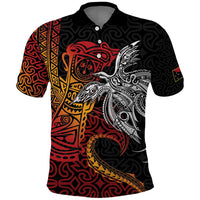 Papua New Guinea Sepik Personalised Polo Shirt PNG Bird of Paradise Tattoo - Polynesian Pride