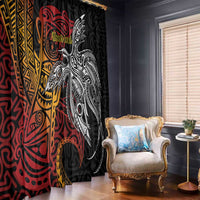 Papua New Guinea Sepik Personalised Window Curtain PNG Bird of Paradise Tattoo - Polynesian Pride