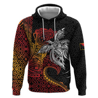 Papua New Guinea Sepik Personalised Zip Hoodie PNG Bird of Paradise Tattoo LT9 Pullover Hoodie Black - Polynesian Pride
