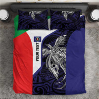 Personalised PNG Bougainville Bedding Set Bird of Paradise Tattoo Flag Motif - Polynesian Pride