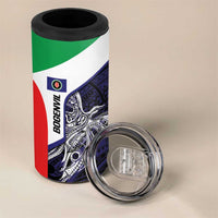 Personalised PNG Bougainville 4 in 1 Can Cooler Tumbler Bird of Paradise Tattoo Flag Motif - Polynesian Pride