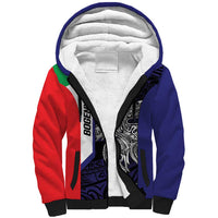 Personalised PNG Bougainville Sherpa Hoodie Bird of Paradise Tattoo Flag Motif - Polynesian Pride