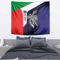 Personalised PNG Bougainville Tapestry Bird of Paradise Tattoo Flag Motif - Polynesian Pride