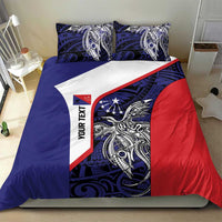 Personalised PNG Central Province Bedding Set Bird of Paradise Tattoo Flag Motif - Polynesian Pride