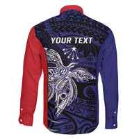 Personalised PNG Central Province Family Matching Off Shoulder Short Dress and Hawaiian Shirt Bird of Paradise Tattoo Flag Motif - Polynesian Pride