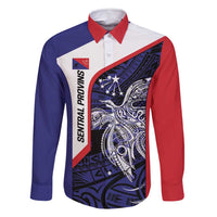 Personalised PNG Central Province Family Matching Summer Maxi Dress and Hawaiian Shirt Bird of Paradise Tattoo Flag Motif - Polynesian Pride