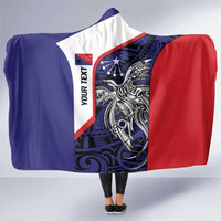 Personalised PNG Central Province Hooded Blanket Bird of Paradise Tattoo Flag Motif - Polynesian Pride
