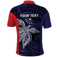 Personalised PNG Central Province Polo Shirt Bird of Paradise Tattoo Flag Motif - Polynesian Pride