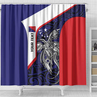 Personalised PNG Central Province Shower Curtain Bird of Paradise Tattoo Flag Motif - Polynesian Pride