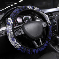 PNG Central Province Steering Wheel Cover Bird of Paradise Tattoo Flag Motif - Polynesian Pride