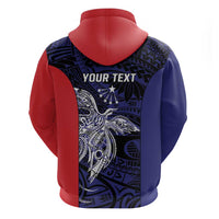 Personalised PNG Central Province Zip Hoodie Bird of Paradise Tattoo Flag Motif LT9 - Polynesian Pride