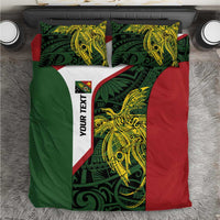 Personalised PNG Chimbu Province Bedding Set Bird of Paradise Tattoo Flag Motif - Polynesian Pride
