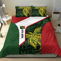 Personalised PNG Chimbu Province Bedding Set Bird of Paradise Tattoo Flag Motif - Polynesian Pride