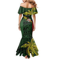 Personalised PNG Chimbu Province Family Matching Mermaid Dress and Hawaiian Shirt Bird of Paradise Tattoo Flag Motif - Polynesian Pride