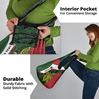 Personalised PNG Chimbu Province Grocery Bag Bird of Paradise Tattoo Flag Motif - Polynesian Pride