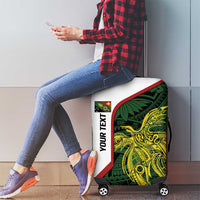 Personalised PNG Chimbu Province Luggage Cover Bird of Paradise Tattoo Flag Motif - Polynesian Pride