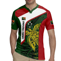 Personalised PNG Chimbu Province Rugby Jersey Bird of Paradise Tattoo Flag Motif - Polynesian Pride