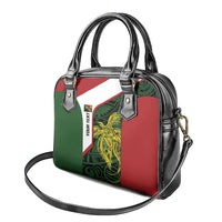 Personalised PNG Chimbu Province Shoulder Handbag Bird of Paradise Tattoo Flag Motif - Polynesian Pride